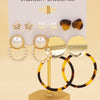 Simple Style Geometric Alloy Resin Inlay Artificial Pearls Rhinestones Women's Hoop Earrings 1 Set