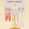 Simple Style Geometric Alloy Resin Inlay Artificial Pearls Rhinestones Women's Hoop Earrings 1 Set