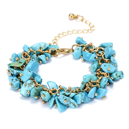 Retro Geometric Alloy Natural Stone Crystal Bracelets 1 Piece