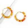 Fashion Circle Stainless Steel Beaded Plating Earrings 1 Pair