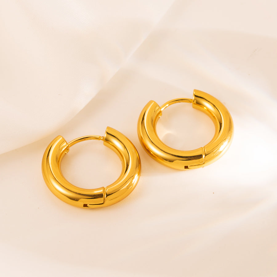 1 Set Simple Style Eye Solid Color Gold Plated Stainless Steel Gold Plated Earrings