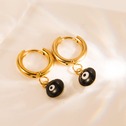 1 Set Simple Style Eye Solid Color Gold Plated Stainless Steel Gold Plated Earrings