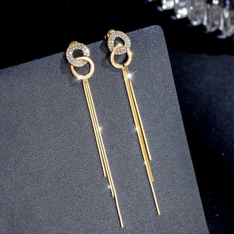 Fashion Tassel Alloy Inlay Rhinestones Women's Drop Earrings 1 Pair