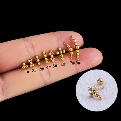 Fashion Star Moon Metal Plating Zircon Ear Studs 1 Piece