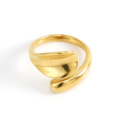 Lady Geometric Stainless Steel Gold Plated Gold Plated Open Ring