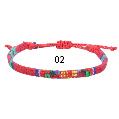 1 Piece Retro Color Block Cloth Stripe Women's Bracelets