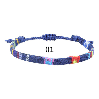 1 Piece Retro Color Block Cloth Stripe Women's Bracelets