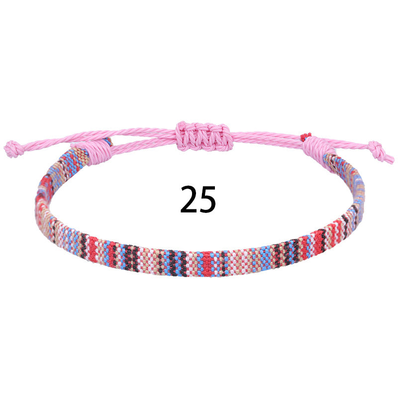 1 Piece Retro Color Block Cloth Stripe Women's Bracelets