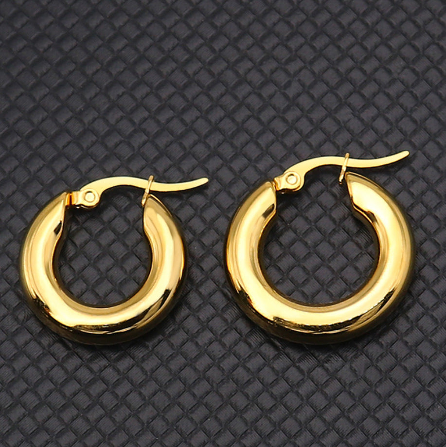 Fashion Geometric Stainless Steel Gold Plated Earrings 1 Pair