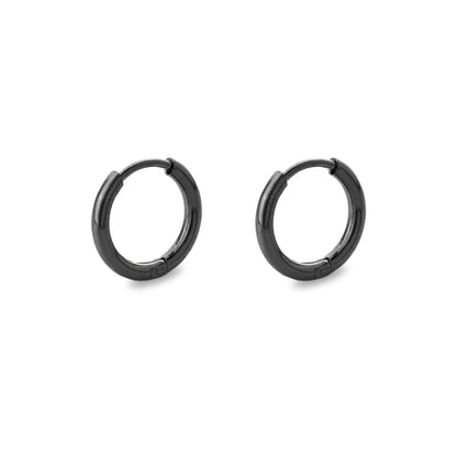 Simple Style Solid Color Stainless Steel Hoop Earrings 1 Pair