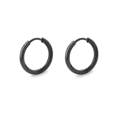 Simple Style Solid Color Stainless Steel Hoop Earrings 1 Pair