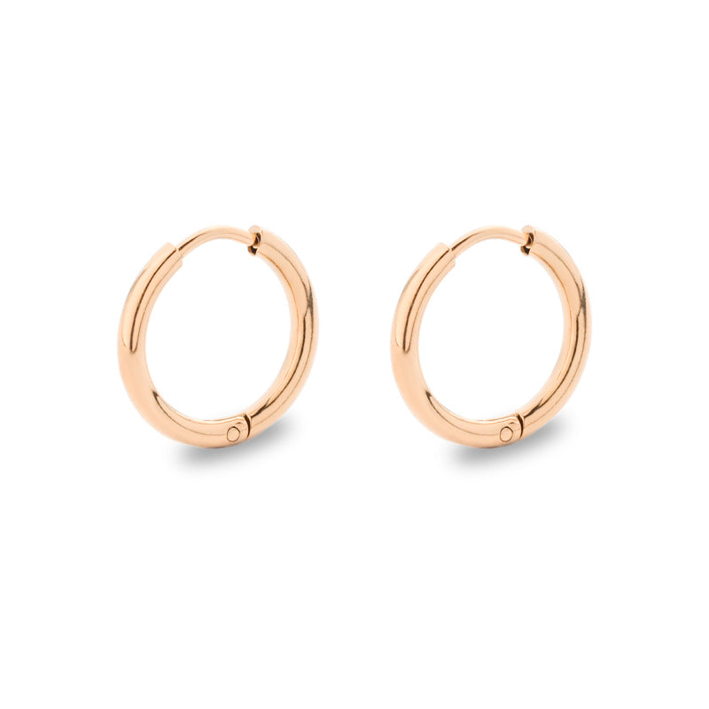 Simple Style Solid Color Stainless Steel Hoop Earrings 1 Pair