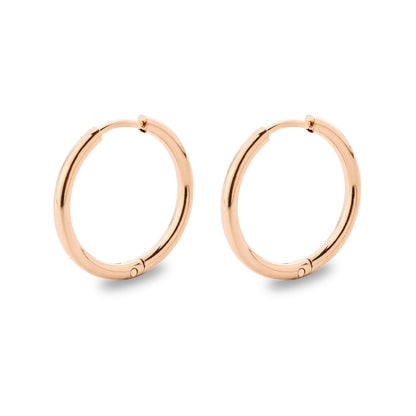 Simple Style Solid Color Stainless Steel Hoop Earrings 1 Pair