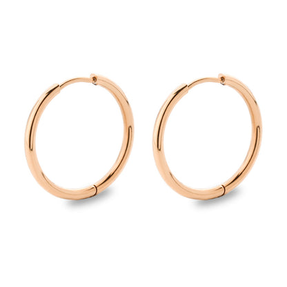 Simple Style Solid Color Stainless Steel Hoop Earrings 1 Pair