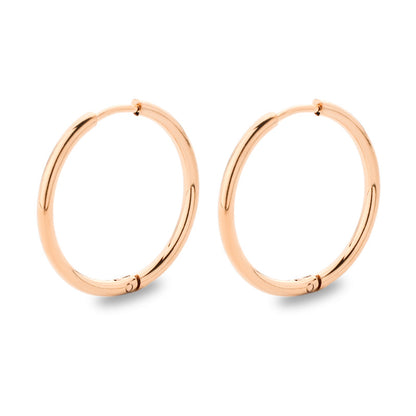 Simple Style Solid Color Stainless Steel Hoop Earrings 1 Pair