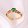 1 Piece Simple Style Flower Copper Inlay Zircon Open Ring