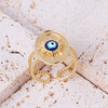 Retro Round Devil's Eye Heart Shape Copper Plating Rings