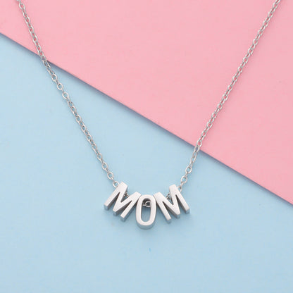 Fashion Letter Mom Stainless Steel Plating Pendant Necklace 1 Piece