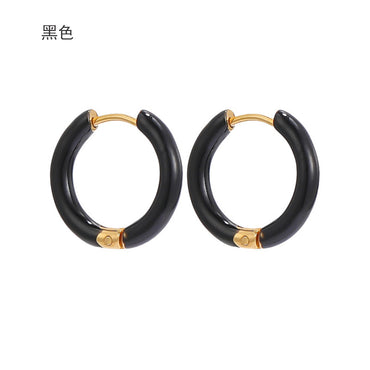 Fashion Round Stainless Steel Plating Earrings 1 Pair