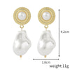 1 Pair Elegant Streetwear Geometric Plating Imitation Pearl Drop Earrings