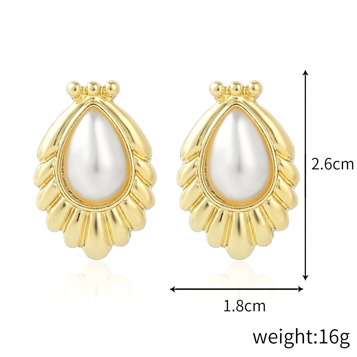 1 Pair Elegant Streetwear Geometric Plating Imitation Pearl Drop Earrings