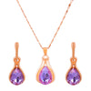 1 Set Fashion Oval Water Droplets Copper Inlay Artificial Rhinestones Zircon Women's Earrings Necklace