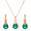 1 Set Fashion Oval Water Droplets Copper Inlay Artificial Rhinestones Zircon Women's Earrings Necklace