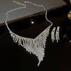 1 Set Fashion Solid Color Copper Tassel Inlay Rhinestones Women's Jewelry Set