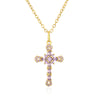 Fashion Cross Copper Inlay Zircon Pendant Necklace 1 Piece