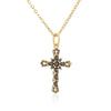 Fashion Cross Copper Inlay Zircon Pendant Necklace 1 Piece