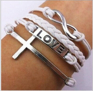 Fashion Leaf Heart Shape Butterfly Alloy Plating Braid Women's Bracelets