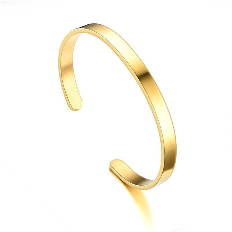 Simple Style Solid Color Stainless Steel Plating Bangle 1 Piece