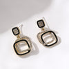 1 Pair Fashion Double Ring Alloy Enamel Plating Inlay Rhinestones Women's Drop Earrings