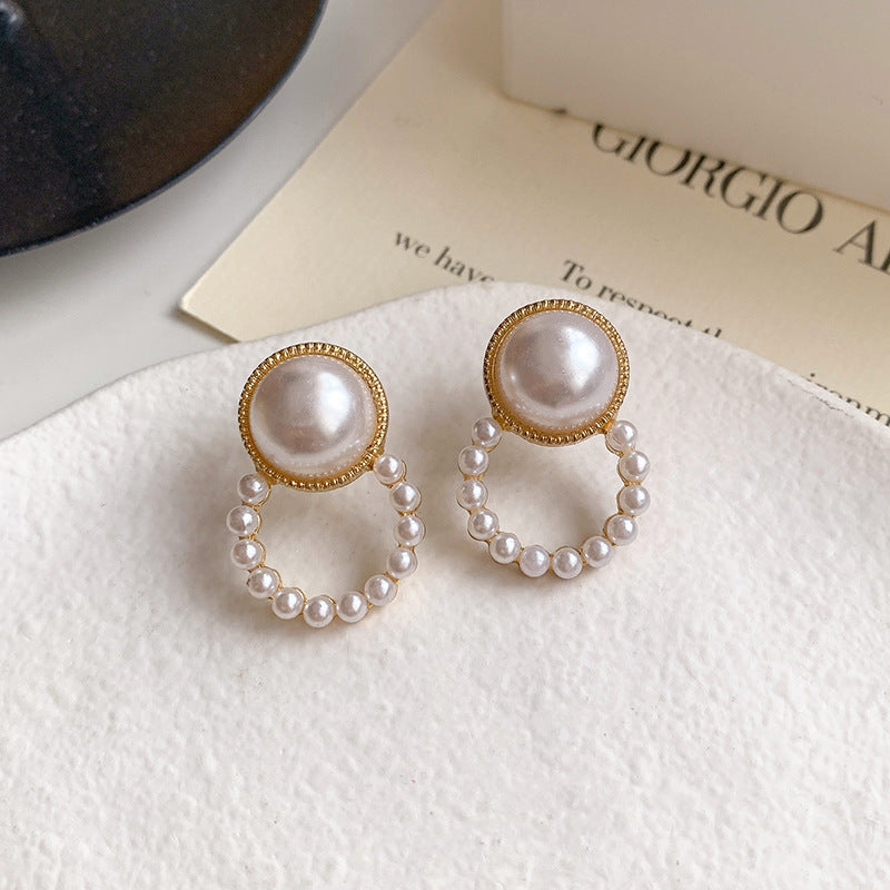 1 Pair Simple Style Round Inlay Alloy Zircon Ear Studs