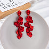 1 Pair Lady Flower Arylic Drop Earrings