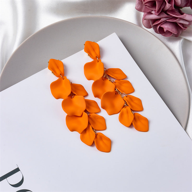 1 Pair Fashion Petal Arylic Stoving Varnish Women's Drop Earrings