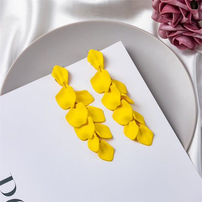 1 Pair Fashion Petal Arylic Stoving Varnish Women's Drop Earrings