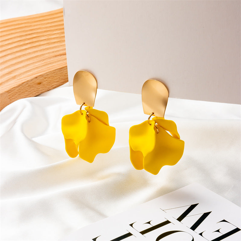 1 Pair Fashion Petal Arylic Stoving Varnish Women's Drop Earrings