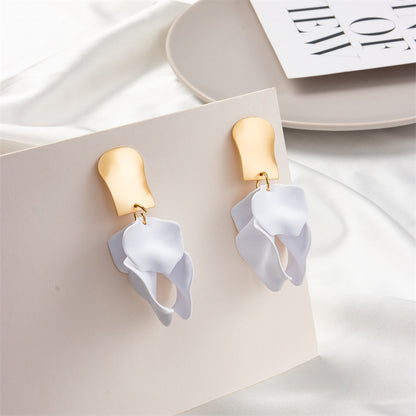 1 Pair Fashion Leaf Plating Alloy Drop Earrings