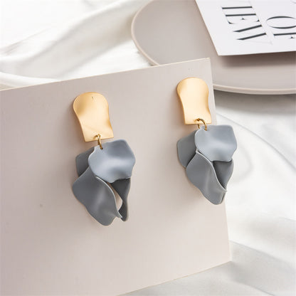 1 Pair Fashion Petal Arylic Stoving Varnish Women's Drop Earrings