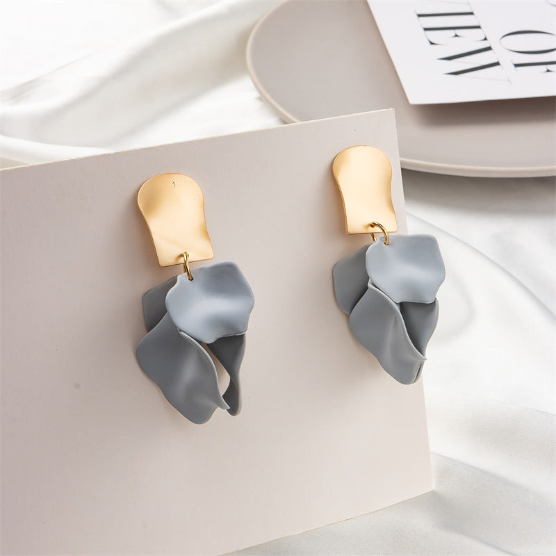 1 Pair Fashion Leaf Plating Alloy Drop Earrings