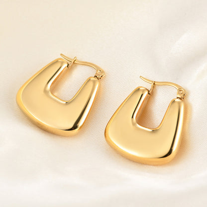 1 Pair Retro Solid Color Titanium Steel Earrings