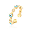 Fashion Eye Copper Enamel Zircon Open Ring 1 Piece