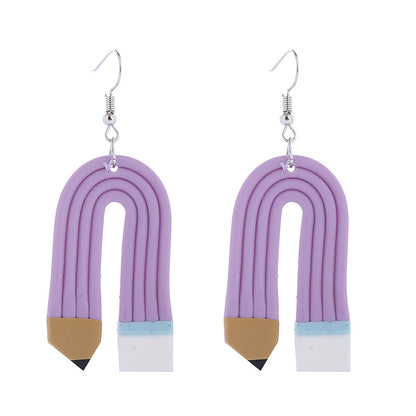 1 Pair Cute Geometric Soft Clay Irregular Women's Earrings