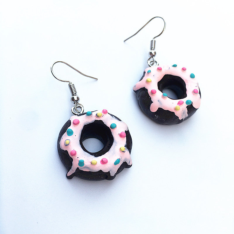 1 Pair Cute Geometric Donuts Resin Women's Earrings