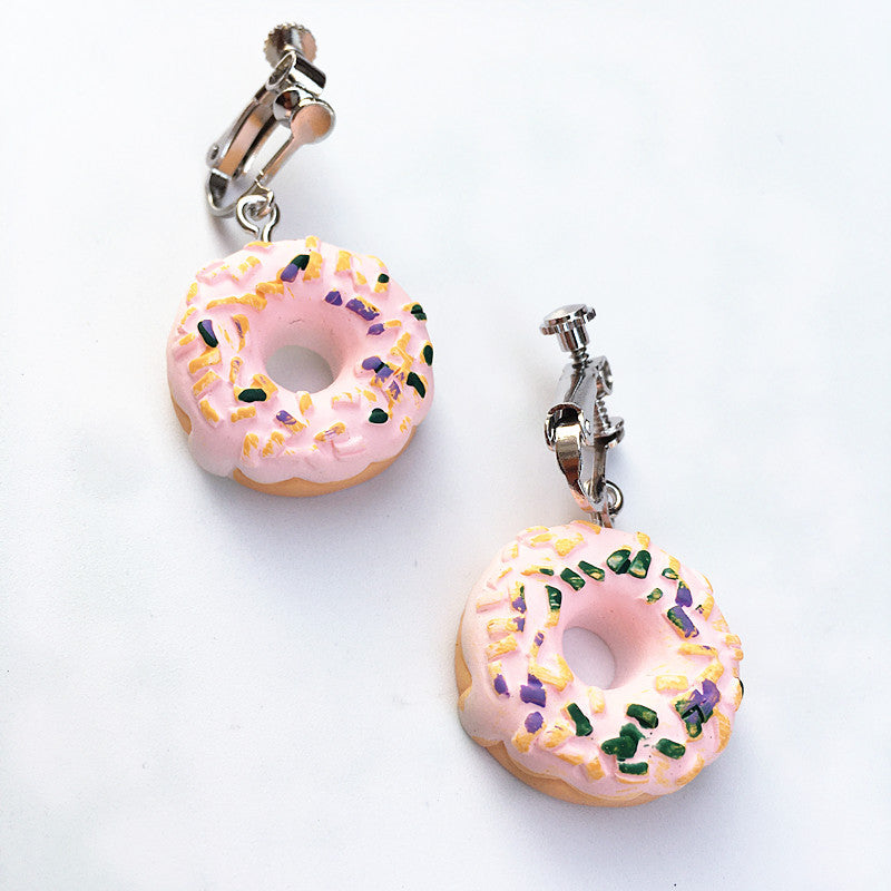 1 Pair Cute Geometric Donuts Resin Women's Earrings