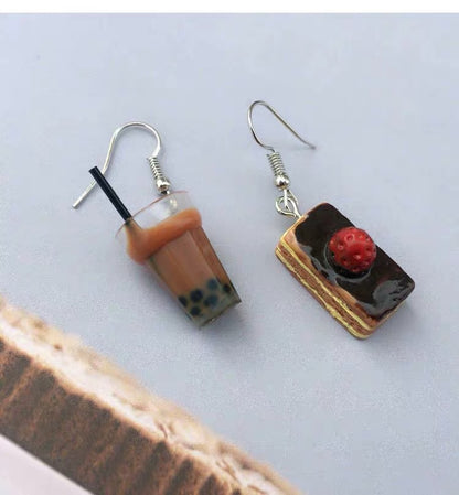 1 Pair Novelty Hamburger Cake Resin Women's Earrings