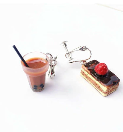 1 Pair Novelty Hamburger Cake Resin Women's Earrings