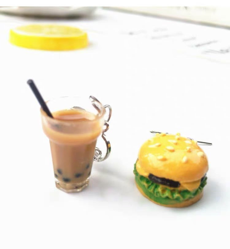 1 Pair Novelty Hamburger Cake Resin Women's Earrings