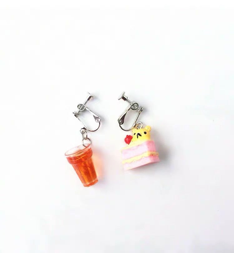 1 Pair Novelty Hamburger Cake Resin Women's Earrings